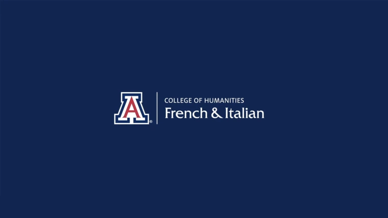 French department logo over blue background