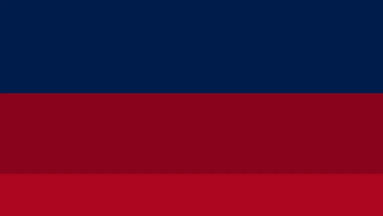 Horizontal bands of red and blue