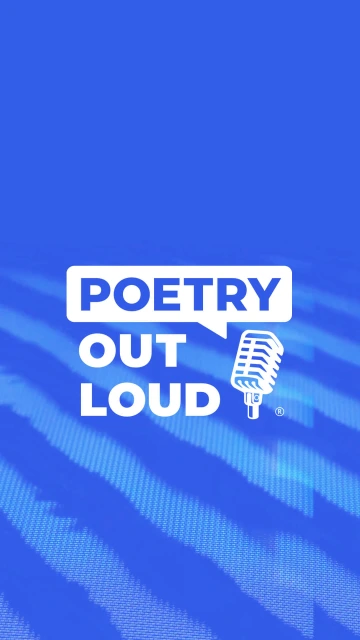 Poetry Out Loud over blue with static